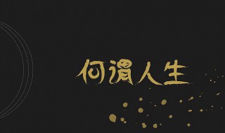 何为人生用一句话概括
