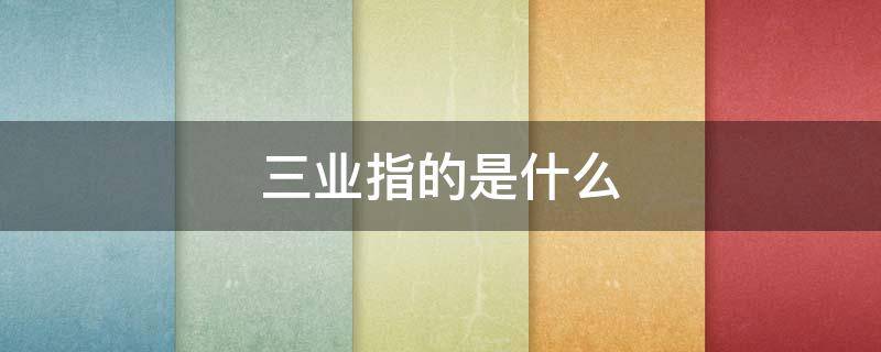 三业指的是什么（三业指的是什么服务业,制造业）