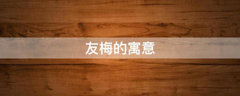 友梅的寓意 梅的寓意象征意义