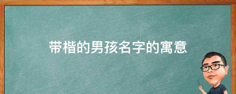 带楷的男孩名字的寓意 楷字的寓意是什么