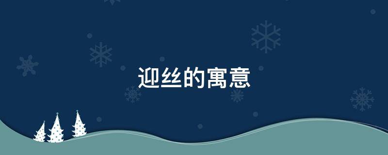 迎丝的寓意（丝的寓意好不好）