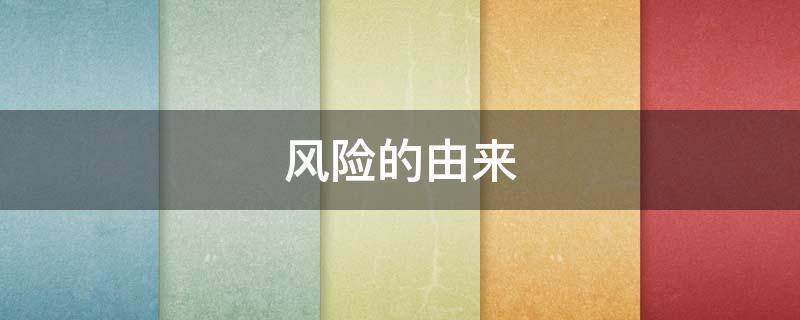 风险的由来（风险的来源是什么）