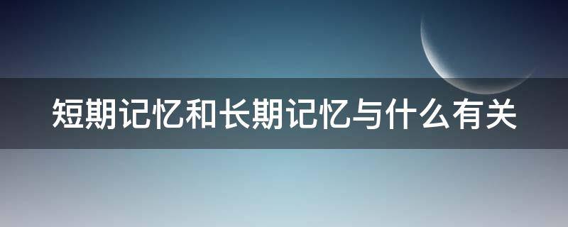短期记忆和长期记忆与什么有关 短期记忆和长期记忆与什么有关高中生物