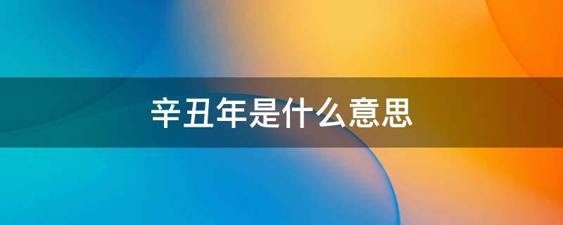 辛丑年是什么意思 六十甲子表