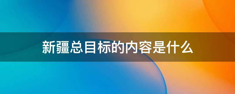 新疆总目标的内容是什么（新疆总目标20字方针是什么）