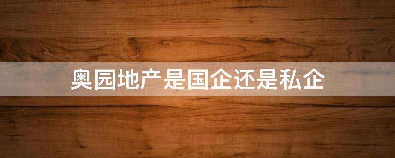 奥园地产是国企还是私企（奥园地产是国企还是私企啊）