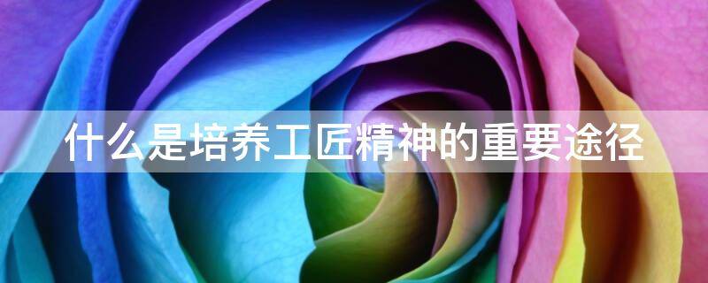 什么是培养工匠精神的重要途径