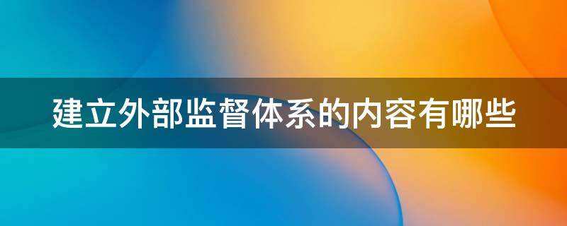 建立外部监督体系的内容有哪些（建立外部监督体系的内容有哪些方面）