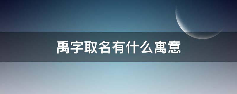 禹字取名有什么寓意（禹字取名什么寓意男孩）